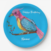 バードオブパラダイス誕生祝い ペーパープレート (正面)
