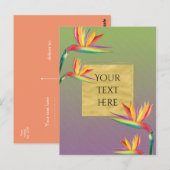 バードオブパラダイス金ゴールドパープルグリーン結婚フローラ ポストカード (正面/裏面)