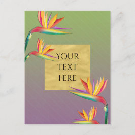 バードオブパラダイス金ゴールドパープルグリーン結婚フローラ ポストカード