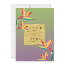 バードオブパラダイス金ゴールドパープル&グリーン結婚ズ