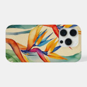 バードオブパラダイス トロピカル 水彩 花柄 iPhone iPhoneケース (裏面横)