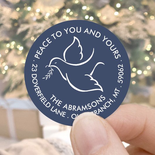 バードオブピースネイビーホワイトホリデー差出人住所 ラウンドシール