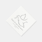 バードオブピースミニマモダンリストドーブホワイトホリデー スタンダードカクテルナプキン (角)