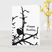 バードオンアブランチ誕生日 カード (黄色い花)