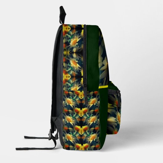 バードオンイエローデイジーファンタジーアートパーソナライズされた プリントバックパック (左)