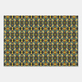 バードオンイエローデイジーファンタジーアートパーソナライズされた ラッピングペーパーシート (正面3)