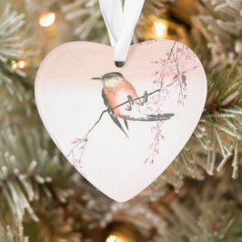 バードオンウィーピングさくらんぼ – シダレザクラにコトリ オーナメント