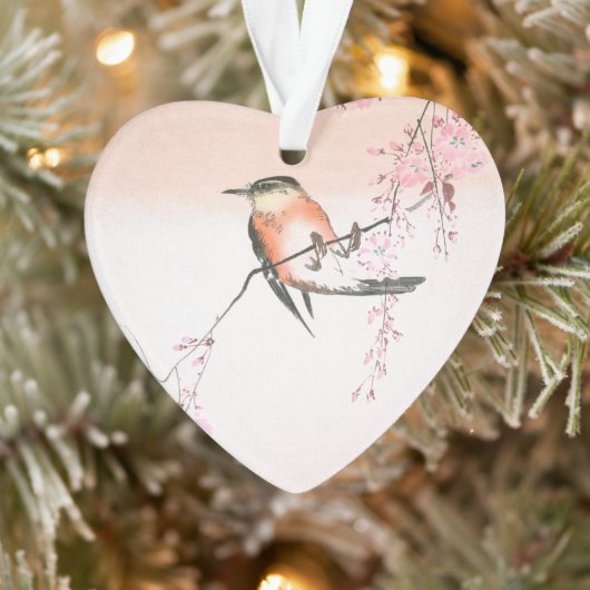 バードオンウィーピングさくらんぼ – シダレザクラにコトリ オーナメント (ツリー)