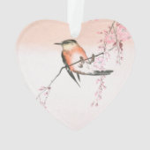 バードオンウィーピングさくらんぼ – シダレザクラにコトリ オーナメント (裏面)