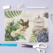 バードオンハンドヴィンテージビオレットティッシュペーパー 薄葉紙 (クラフト)