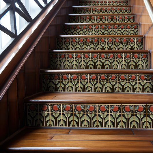 バードオンフラワーズアールデコ新しいウォールデコール タイル