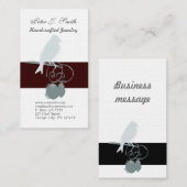 バードオンブランチジュエリーデザインアーティストお洒落 名刺 (正面/裏面)