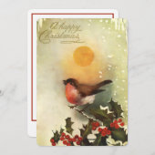 バードオンホリーブランチヴィンテージ1906ホリデーカード シーズンカード (正面/裏面)