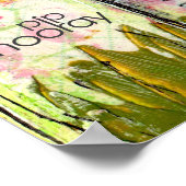 バードオンホワイトピケットフェンス混合メディアプリント ポスター (角)