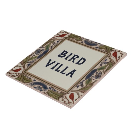 バードカスタムハウスネームサインプラークプレート タイル (側面)