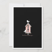 バードカップルダマスクバードハウスカップルシャワー 招待状 (裏面)