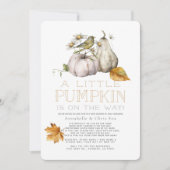 バードカボチャ秋水色ベビーシャワーIメール 招待状 (正面)