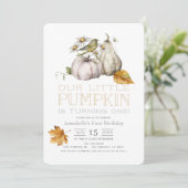 バードカボチャ紅葉水彩1st誕生日 招待状 (スタンド正面)