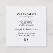 バードカメラと花 スクエア名刺 (裏面)