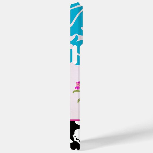 バードカージラブバードピンクアクアダマスクiPhoneケース Case-Mate iPhoneケース (裏面 / 右)