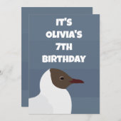 バードガルシーガル子供の誕生日パーティー 招待状 (正面/裏面)