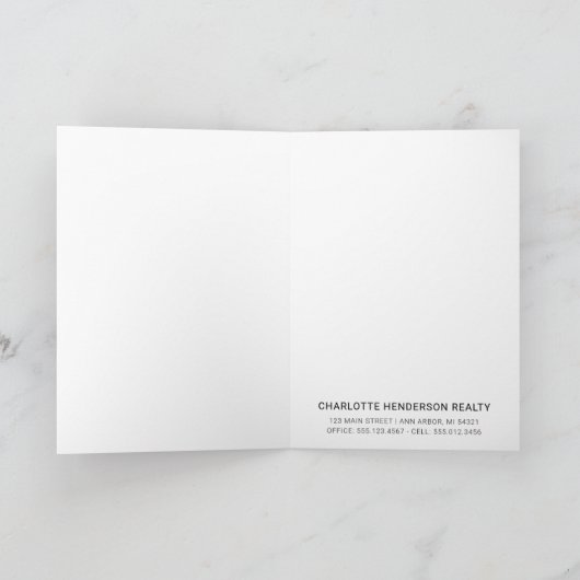 バードクライアント付き水彩住宅誕生日カード サンキューカード (内部)