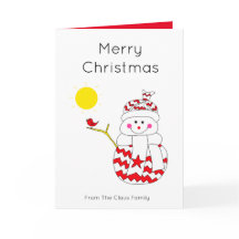 バードクリスマスアートと可愛い雪だるま