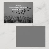 バードグラス飛んでいるありがとう ノートカード (正面/裏面)