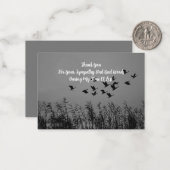 バードグラス飛んでいるありがとう ノートカード (正面/裏面インサイチュ)