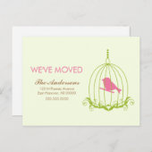 バードケエレガントージの移動に関する発表 案内ポストカード (正面/裏面)