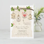 バードケファンシーージズカップルシャワー招待状 招待状 (スタンド正面)