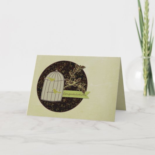 バードケージおめでとうノートカード カード (正面)