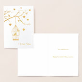 バードケージとハートバレンタイン 箔カード (ディスプレー)