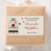 バードケージのラブバード結婚式の引き出物ラベル ラベル (インサイチュ)