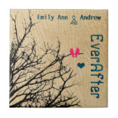 バードケージウッドグレインツリー永遠に記念日 タイル (正面)