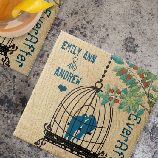 バードケージウッドグレインツリー永遠に記念日 タイル