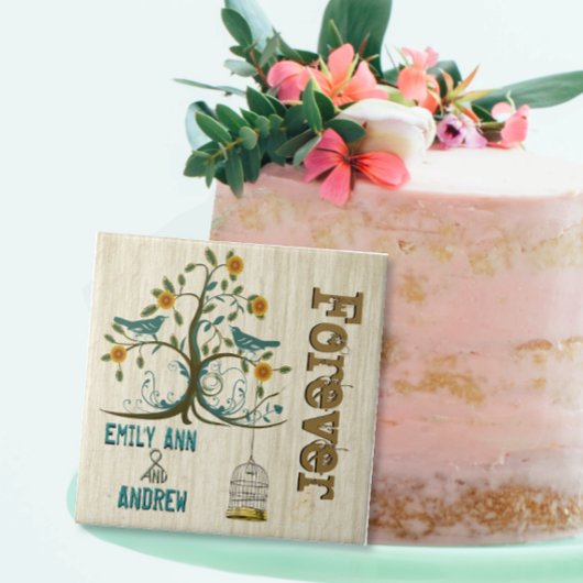 バードケージウッドグレインツリー永遠に記念日 タイル