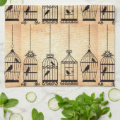 バードケージシルエット キッチンタオル (折り畳み)