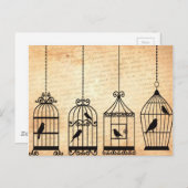 バードケージシルエット ポストカード (正面/裏面)