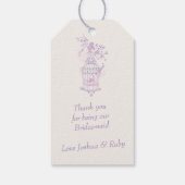 バードケージパープルピンク結婚式の引き出物ギフトラベル ギフトタグ (裏面)