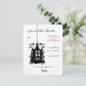 バードケージピンク&ブラックウェディングデートを保存 セーブザデート (スタンド正面)