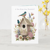 バードケージフラワーズニューホーム カード (黄色い花)