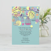 バードケージラブバード結婚式招待状 招待状 (スタンド正面)