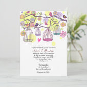 バードケージラブバード結婚式招待状 招待状 (スタンド正面)