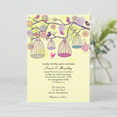 バードケージラブバード結婚式招待状 招待状 (スタンド正面)