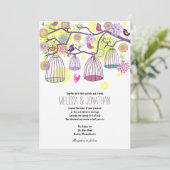 バードケージラブバード結婚式招待状 招待状 (スタンド正面)