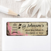 バードケージヴィンテージ差出人住所ラベルピンク ラベル (インサイチュ)