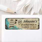 バードケージヴィンテージ差出人住所ラベルブルー ラベル (インサイチュ)