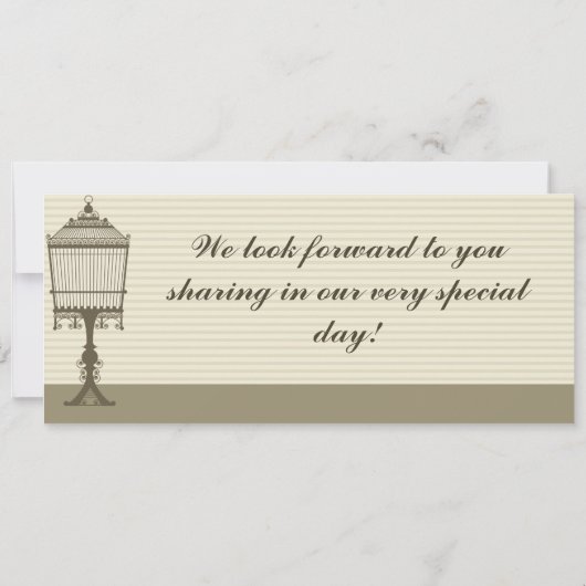 バードケージ/グレーストラボードパス結婚式招待状 招待状 (裏面)