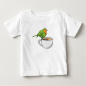 バードコーヒーカップ ベビーTシャツ (正面)